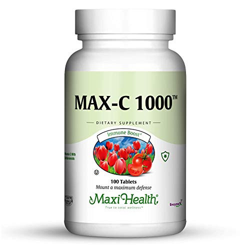 Maxi Health Max Vitamin C - inchinch1000mginchinch - with Bioflavonoids - 100 Tablets - Kosher