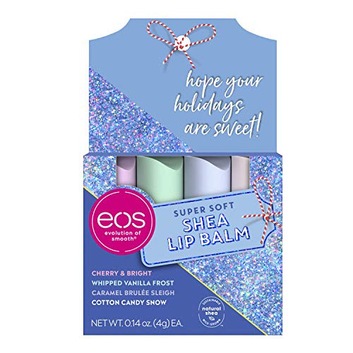 eos Super Soft Shea Lip Balm - Holiday Gift Set Variety Pack 24 Hour Hydration Lip Care to Moisturize Dry Lips Gluten Free 0.14 oz 4 Pack eos Super Soft Shea Lip Balm - Holiday Gift Set Variety Pack 24 Hour Hydration Lip Care to Moisturize Dry Lips Gluten Free 0.14 oz 4 Pack