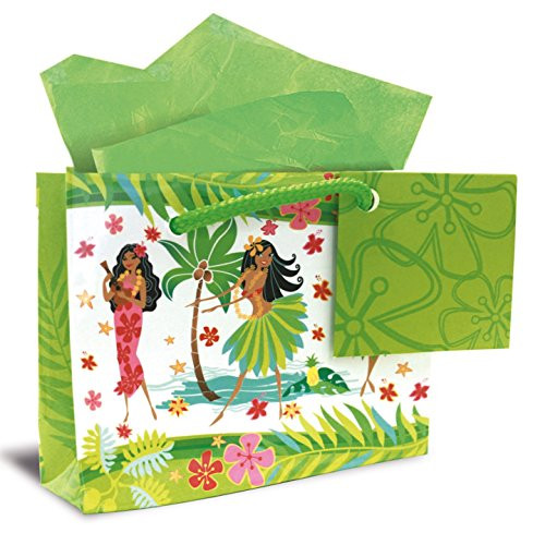 Hawaiian Island Hula Honeys Paper Gift Bag Mini 3.25 H x 4.375W