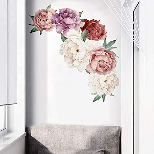 MOLANCIA Floral Peonies Wall Decal Peony Flowers Wall Sticker Colorful Peony Rose Wall Art Murals Removable Peel and Stick Vinyl Floral Wallpaper for Girls Bedroom Kids Living Room Decor 1 MOLANCIA Floral Peonies Wall Decal Peony Flowers Wall Sticker Colorful Peony Rose Wall Art Murals Removable Peel and Stick Vinyl Floral Wallpaper for Girls Bedroom Kids Living Room Decor 1