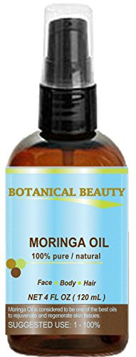 MORINGA OIL . 100 percent Pure  Natural  Undiluted Cold Pressed Carrier Oil. 4 Fl.oz.- 120 ml. For Skin Hair Lip and Nail Care. inchMoringa Oil is a nutrient dense high in palmitoleic oleic and linoleic acids moisturizing fatty acids and vitamins A C