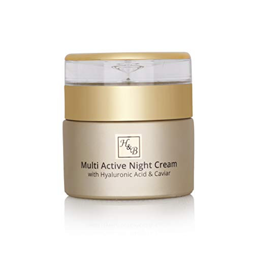 Multi-Active Night Cream Organic Moisturizer for Women With Hyaluronic Acid and Caviar Extract 50ml