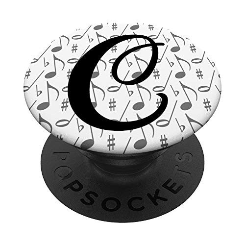 Music Letter C Monogram Name Initial Gift For Musician Zx PopSockets Grip and Stand for Phones and Tablets