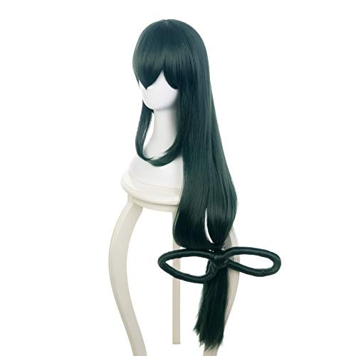 MUZI WIG Long Dark Green Anime Cosplay Wig with Free Wig Cap for My Hero Academia Tsuyu Asui