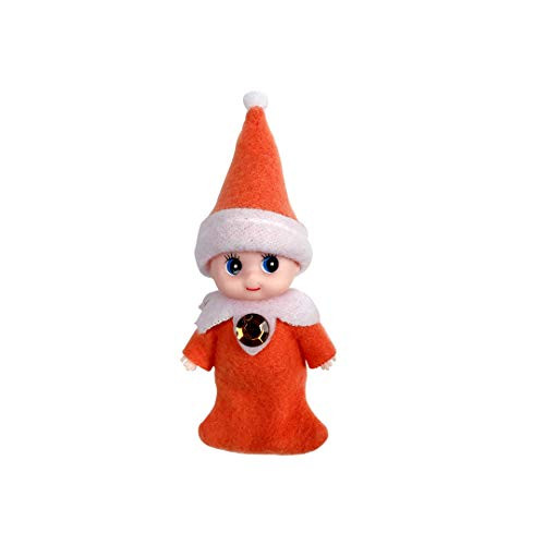 LovelfStory Elf Accessories Baby Tiny Christmas Elf Girl and Boy Baby Doll for Xmas Gift Orange Elf Baby