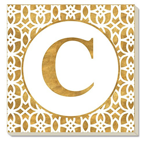 CounterArt Initially Yours Monogrammed "C" Absorbent Coasters, Set of 4