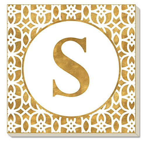 CounterArt Initially Yours Monogrammed "S" Absorbent Coasters, Set of 4