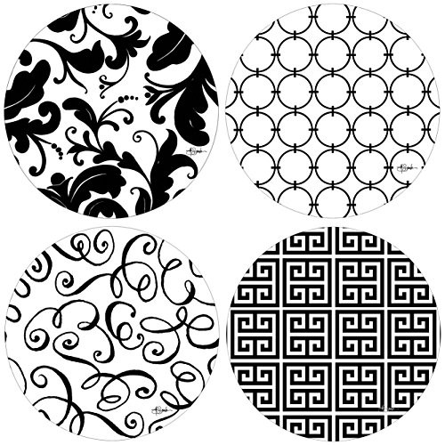 Thirstystone Stoneware Coaster Set, It's All Black and White