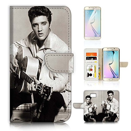 ( For Samsung S7 Edge , Galaxy S7 Edge ) Flip Wallet Case Cover & Screen Protector Bundle! A3318 Elvis Presley