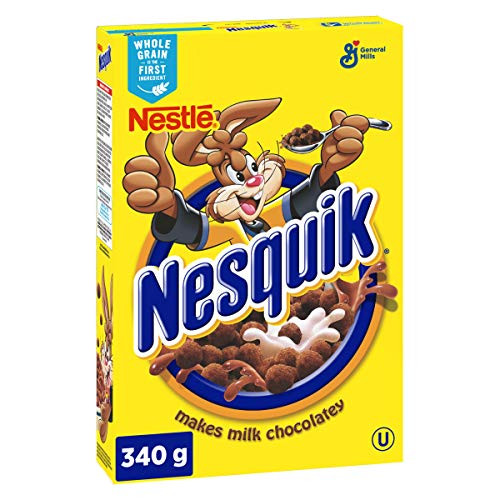 Nesquik 340 GRAM CEREAL It turns the milk chocolatey so that the NESQUIK chocolate flavour can be experienced from the first bite to the last milk drop