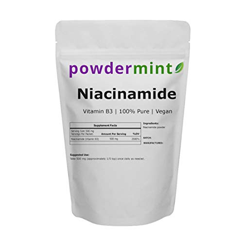 Niacinamide Vitamin B3 Powder 100 percent Pure Flush-Free by powdermint 250 Grams