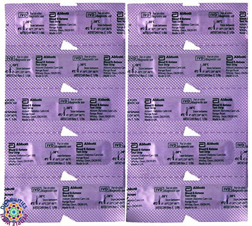 Precision Xtra Blood Ketone Test Strips, Unboxed, Sealed, 10 Test Strips, Exp: 02/2018+