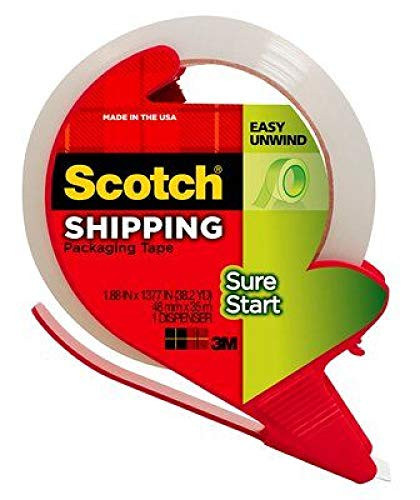 Scotch 1426 Packing TapewDispenser2-Inch x22.2 Yds 6 RollsPKClear