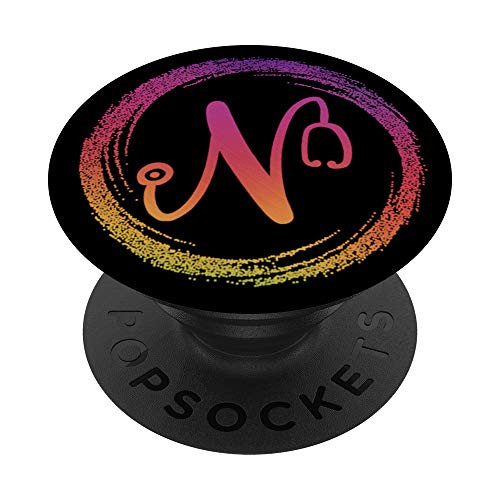 Nurse Gift Stethoscope Personalized Initial Name Letter N PopSockets Grip and Stand for Phones and Tablets