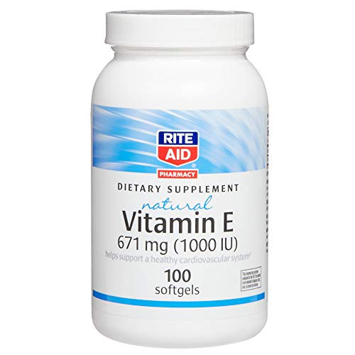 Rite Aid Pharmacy Vitamin E 1000 IU Softgels 100 softgels Rite Aid Pharmacy Vitamin E 1000 IU Softgels 100 softgels