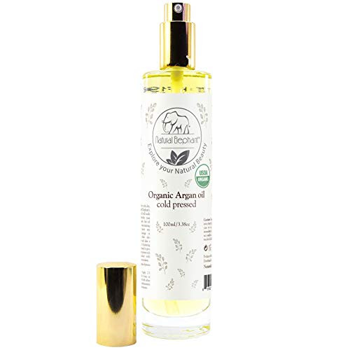 Natural Elephant 100 percent Pure Argan Oil Cold Pressed USDA Certified Organic 100 ml 3.38 fl oz