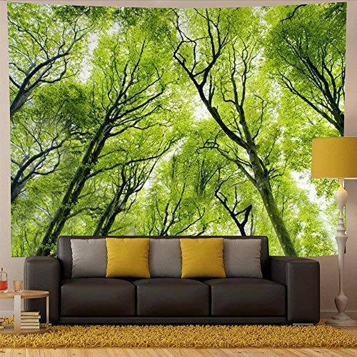 Green Forest Tapestry Nature Woodland Wall Hanging TapestryTree Tapestry for Bedroom Living Room Dorm Decor. Green Forest Tree 78inchL*58inchW