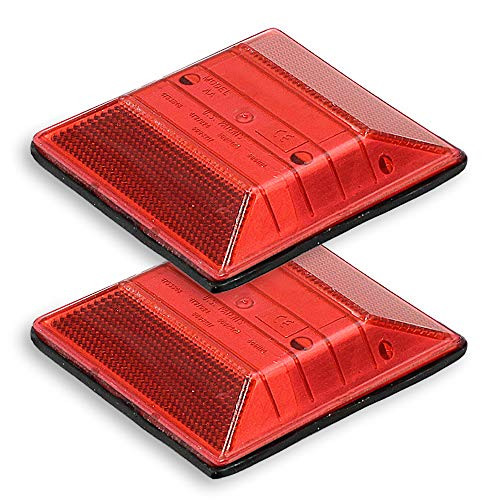 Peel-N-Stick Red Reflective Road Driveway Marker 2 Pack - Red Pavement Markers - Red Reflective Road Marker