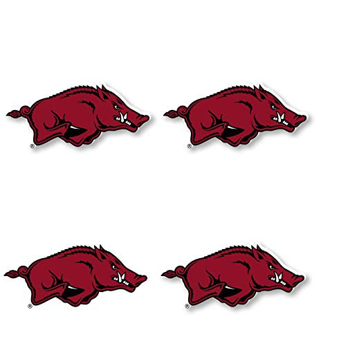 Arkansas Razorbacks 4 Inch Vinyl Mascot Decal Sticker 4-Pack
