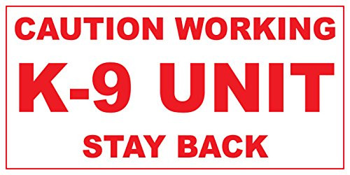 Caution Working K-9 Unit Stay Back Red Car Door Magnets Magnetic Signs-Qty 29 x 12 Inches