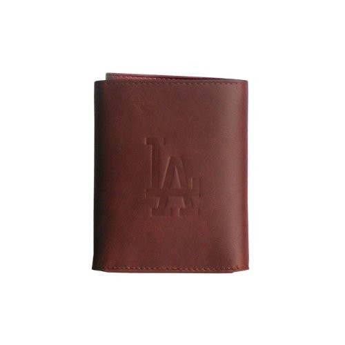 Siskiyou MLB Los Angeles Dodgers Embossed Tri-Fold Wallet Brown