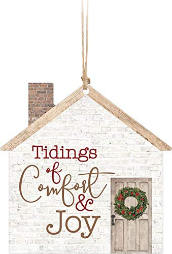 P. Graham Dunn Tidings of Comfort and Joy House White 3.2 x 3.2 Wood Christmas Ornament