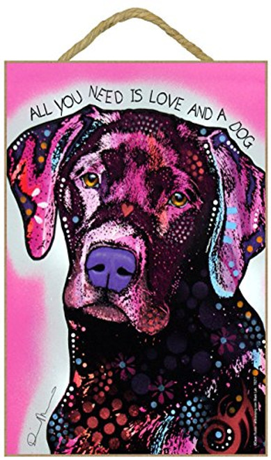 SJT ENTERPRISES, INC. Labrador - All You Need is Love and a Dog 7" x 10.5" Wood Plaque/Sign Featuring The Artwork of Dean Russo (SJT78217) SJT ENTERPRISES, INC. Labrador - All You Need is Love and a Dog 7" x 10.5" Wood Plaque/Sign Featuring The Artwork of Dean Russo (SJT78217)