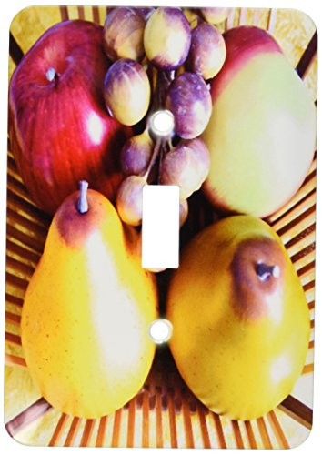 3dRose lsp_43858_1inchPears Apples n Grapes In Basket-Single Toggle Switch