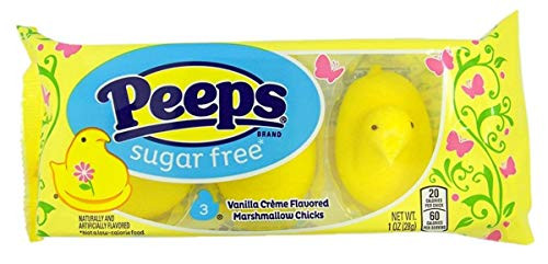 Peeps Yellow Sugar-free Marshmallow Chicks 3 Chicks Per Package Set of 2 Packages