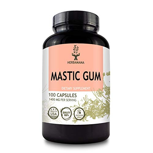 Mastic Gum 100 Capsules 1400 mg  Supports Digestive System  Promotes Circulatory Health
