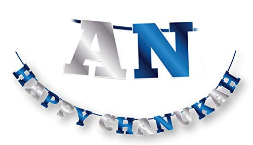 Happy Hanukkah Banner - Chanukah Banner - Blue and Silver Happy Chanukah Letters Banner Happy Hanukkah Banner - Chanukah Banner - Blue and Silver Happy Chanukah Letters Banner