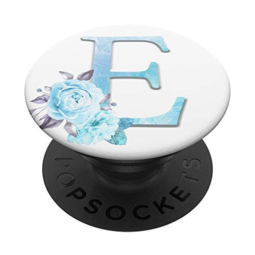 Personalized Monogram Initial Letter E Floral Gift PopSockets Grip and Stand for Phones and Tablets