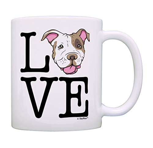 Pitbull Gifts Love Pitbull Terrier Dog Mug Dog Mom Gifts Dog Dad Gifts Coffee Mug Tea Cup White
