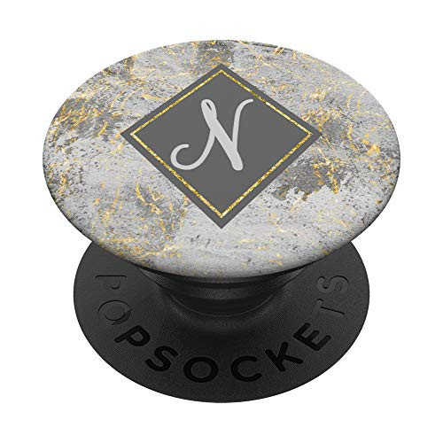 Monogram Marble Letter N Initial PopSockets Grip and Stand for Phones and Tablets Monogram Marble Letter N Initial PopSockets Grip and Stand for Phones and Tablets