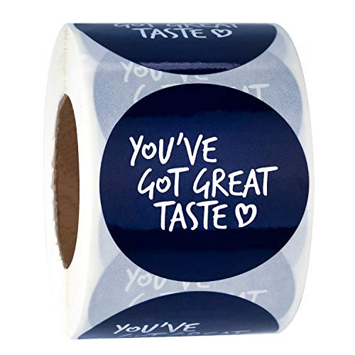 WRAPAHOLIC Youve Got Great Taste Stickers - Navy Business Thank You Stickers Shipping Stickers - 2 x 2 Inch 500 Total Labels WRAPAHOLIC Youve Got Great Taste Stickers - Navy Business Thank You Stickers Shipping Stickers - 2 x 2 Inch 500 Total Labels