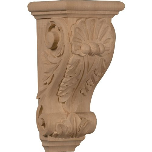 Ekena Millwork CORW04X05X10SHCH 4 12-Inch W x 5-Inch D x 10-Inch H Medium Shell Corbel Cherry