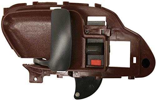 Interior Door Handle compatible with CK FULL SIZE PICKUP 95-02  SUBURBAN 95-99 Front OR Rear LH Inside Red Housing Textured Black Lever