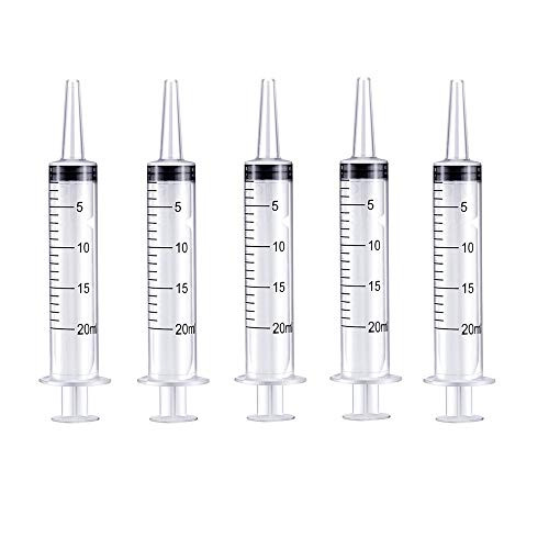 Plastic Syringe with Measurement for Scientific Labs and Dispensing Multiple Uses Measuring Syringe Tools 20 ml5 Pack