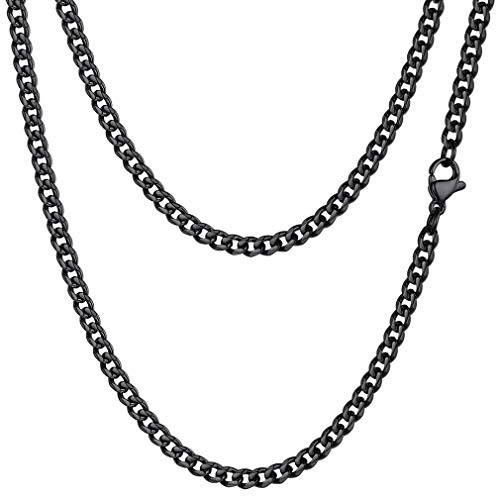 PROSTEEL Black Link Necklace Cuban Chain e Girl Women Men Curb Chain for Jewelry Making Gothic Statement Necklace Chains PROSTEEL Black Link Necklace Cuban Chain e Girl Women Men Curb Chain for Jewelry Making Gothic Statement Necklace Chains