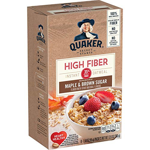 Quaker High Fiber Instant Oatmeal - Maple and Brown Sugar 2 pack Quaker High Fiber Instant Oatmeal - Maple and Brown Sugar 2 pack