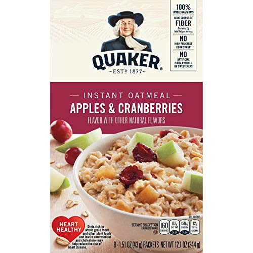 Quaker Instant Oatmeal Apple Cranberry 12.1 Oz Quaker Instant Oatmeal Apple Cranberry 12.1 Oz