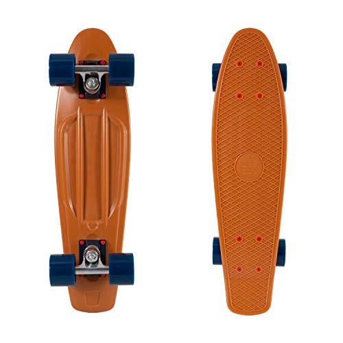 Retrospec Quip Skateboard 22.5inch Classic Retro Plastic Cruiser Complete Skateboard with Abec 7 bearings and PU wheels  Adobe Red