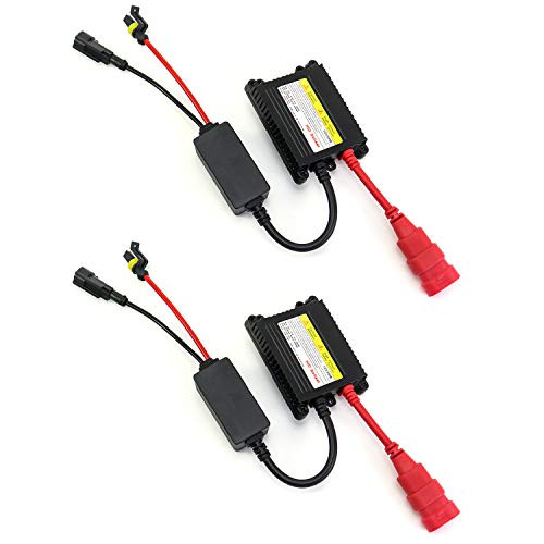 QWORK 2 Pack 35W HID Ballast Ultra-thin Quick Start Xenon Lamp Bulb DC 12V or H1 H3 H7 H8 H9 H11 9005 9006 H4