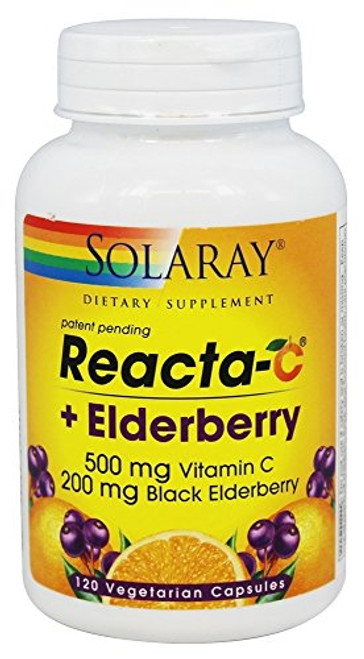Reacta-C plus Elderberry 500 mg Solaray 120 VCaps Reacta-C plus Elderberry 500 mg Solaray 120 VCaps