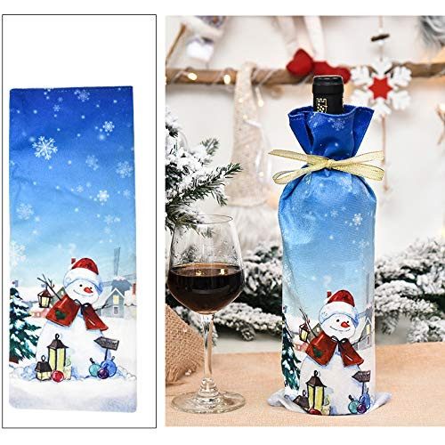 Christmas Gnomes Wine Bottle Cover Christmas Wine Bottle Gift Bags Xmas Bags Santa Claus Snowman Reindeer Red Wine Bottle Covers Bags Drawstring Pouch Gift Wrap for Christmas Party Festival C