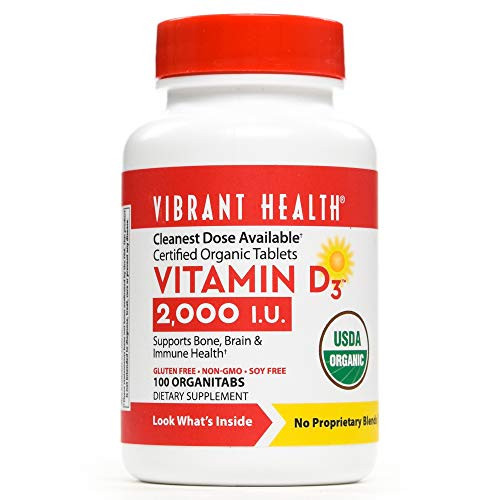 Vibrant Health Vitamin D3 2000 IU Supports Immune Bone and Brain Health 100 Tablets FFP Vibrant Health Vitamin D3 2000 IU Supports Immune Bone and Brain Health 100 Tablets FFP