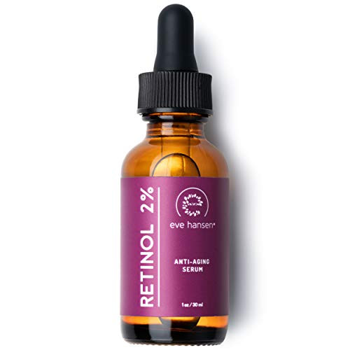 Eve Hansen Anti-Aging Retinol Serum for Face  Anti-Wrinkle Serum with Vitamin A E and Hyaluronic Acid  Acne Scar Pore Minimizer Cruelty Free 2 percent Organic Retinol Night Serum 1 oz Eve Hansen Anti-Aging Retinol Serum for Face  Anti-Wrinkle Serum with Vitamin A E and Hyaluronic Acid  Acne Scar Pore Minimizer Cruelty Free 2 percent Organic Retinol Night Serum 1 oz
