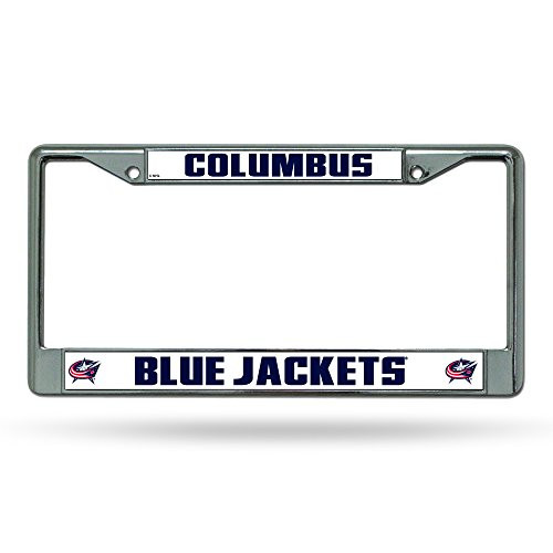 NHL Rico Industries Standard Chrome License Plate Frame Columbus Blue Jackets NHL Rico Industries Standard Chrome License Plate Frame Columbus Blue Jackets