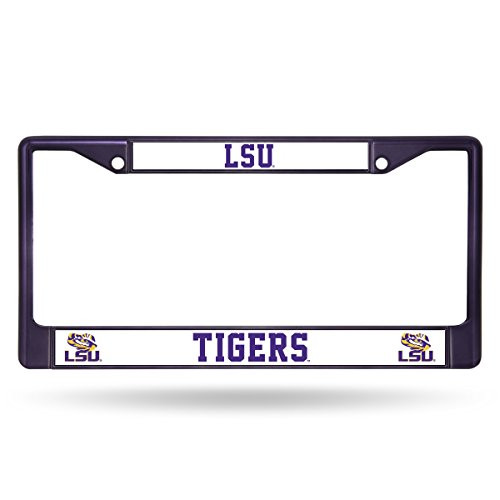 NCAA Rico Industries Standard Chrome License Plate Frame LSU Tigers - Purple Team Color 6 x 12.25-inches NCAA Rico Industries Standard Chrome License Plate Frame LSU Tigers - Purple Team Color 6 x 12.25-inches