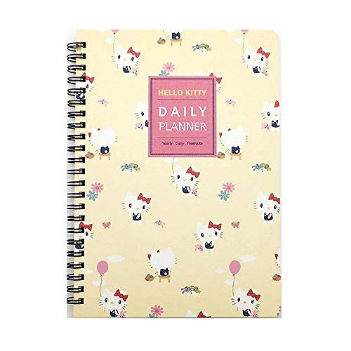 Sanrio Hello Kitty Floral Spiral Daily Notebook Note Pad 1pc yellow